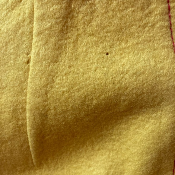 Vintage 60s Yellow Felt Top W/ mini skirt, belt - Picture 9 of 11